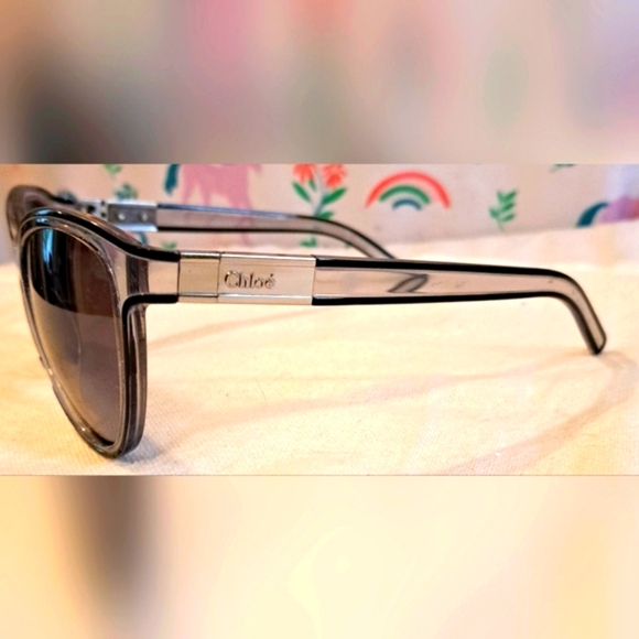 Chloe Clear Grey Cat Eye Neutral Designer Sunglasses Sunnies Glasses Frames - Picture 2 of 7